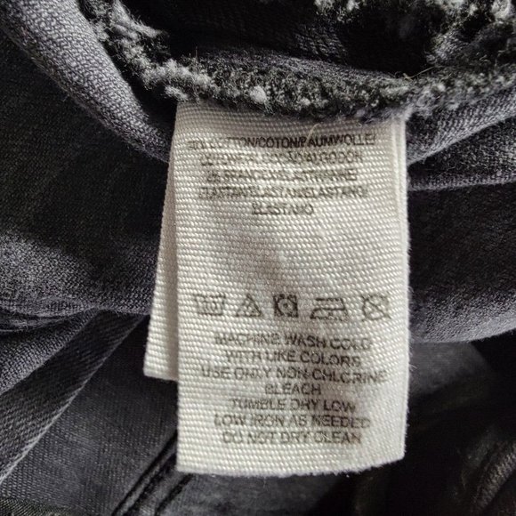 Free People Charcoal Black Denim Stretch Lace Up Slim Grunge Slim Pencil Skirt - Picture 15 of 15